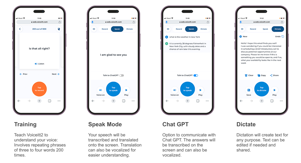 Voiceitt mobile screengrab
